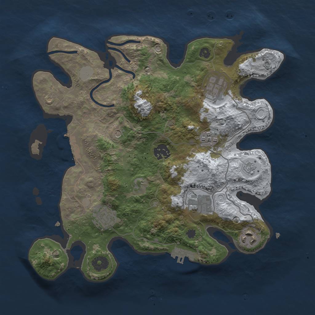 Rust Map: Procedural Map, Size: 3000, Seed: 817324, 15 Monuments