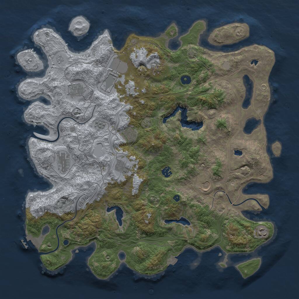 Rust Map: Procedural Map, Size: 4500, Seed: 419471709, 15 Monuments