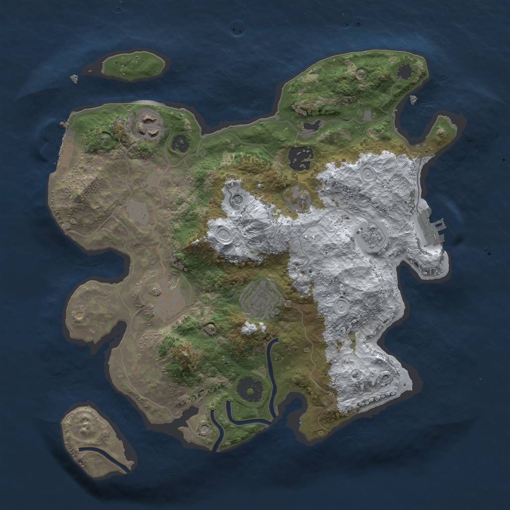 Rust Map: Procedural Map, Size: 3000, Seed: 52861020, 13 Monuments