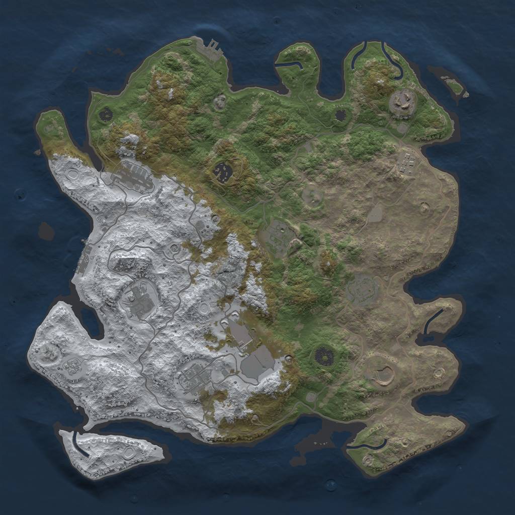 Rust Map: Procedural Map, Size: 4000, Seed: 85702125, 19 Monuments