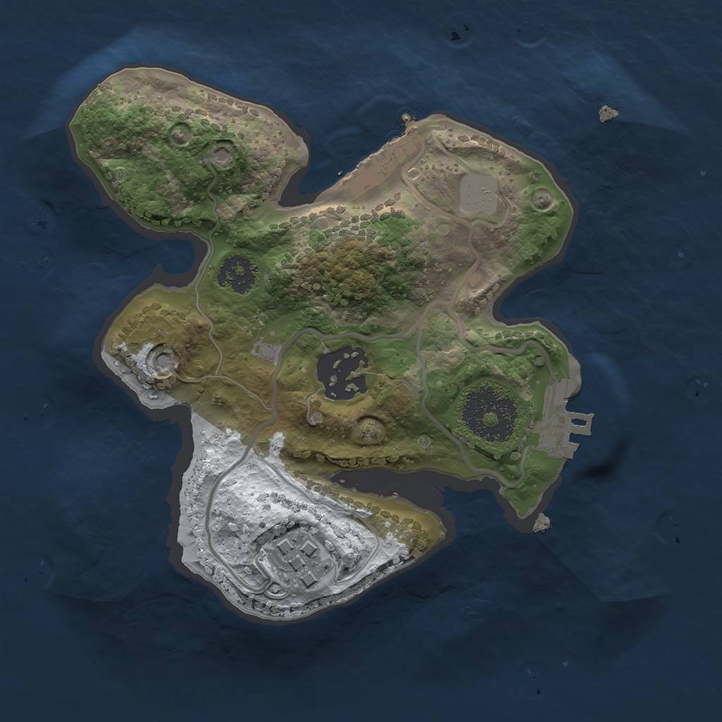 Rust Map: Procedural Map, Size: 2000, Seed: 1929230187, 9 Monuments