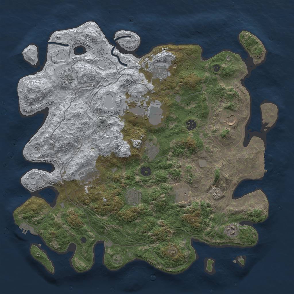 Rust Map: Procedural Map, Size: 4250, Seed: 769157811, 20 Monuments