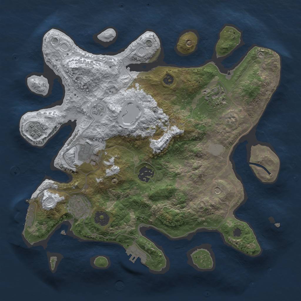 Rust Map: Procedural Map, Size: 3000, Seed: 1716500600, 14 Monuments