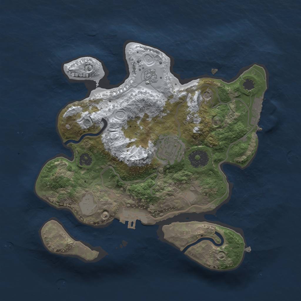 Rust Map: Procedural Map, Size: 2400, Seed: 43271, 10 Monuments