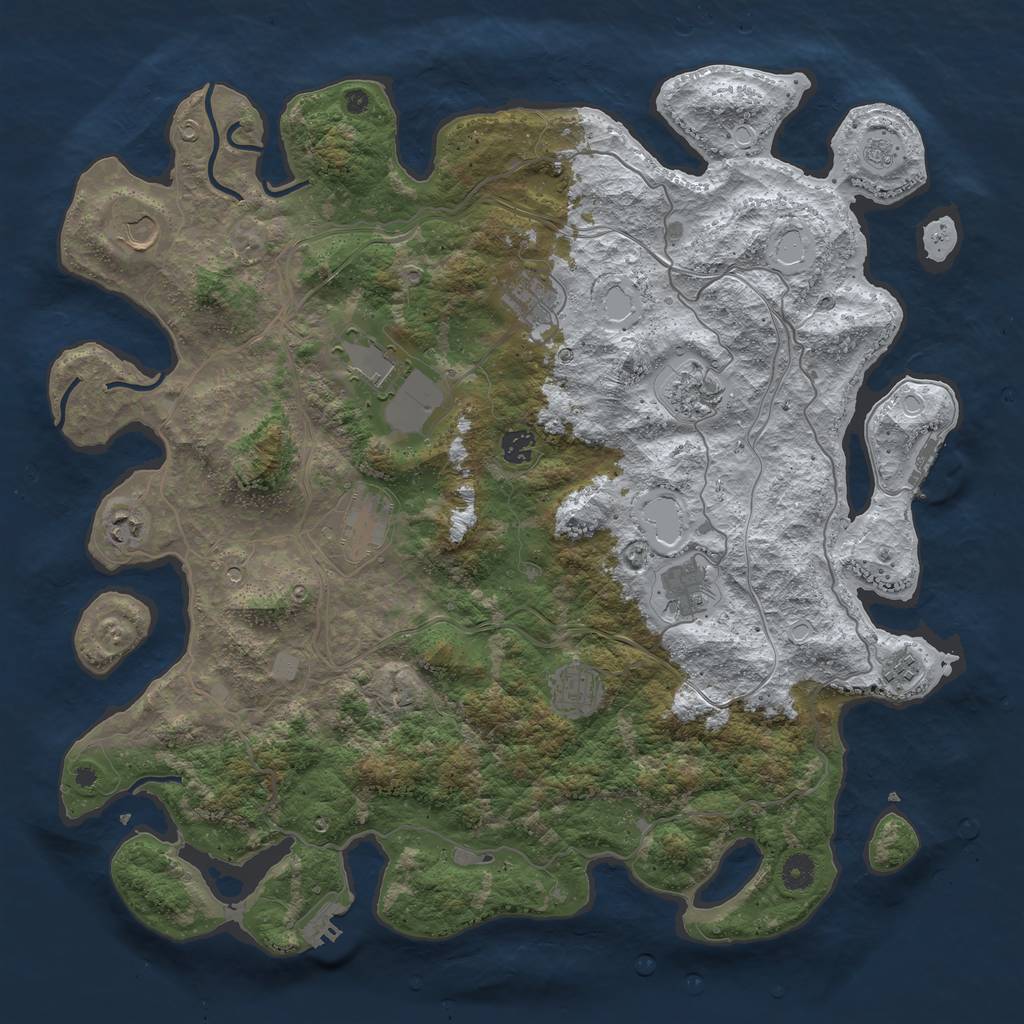 Rust Map: Procedural Map, Size: 4432, Seed: 9435437, 19 Monuments
