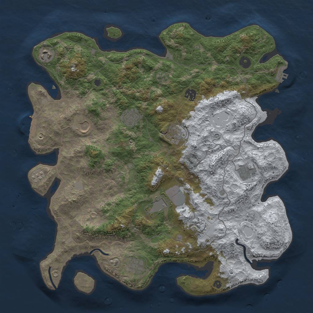 Rust Map: Procedural Map, Size: 4000, Seed: 31289, 19 Monuments