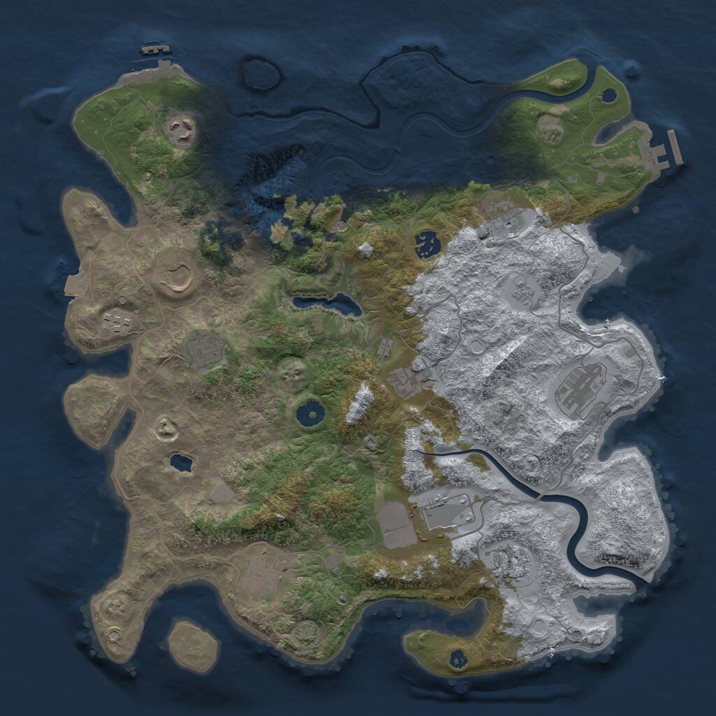 Rust Map: Procedural Map, Size: 4000, Seed: 31289, 17 Monuments