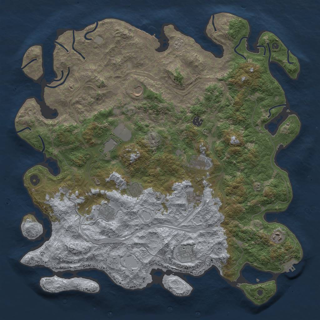 Rust Map: Procedural Map, Size: 4671, Seed: 462312435, 19 Monuments