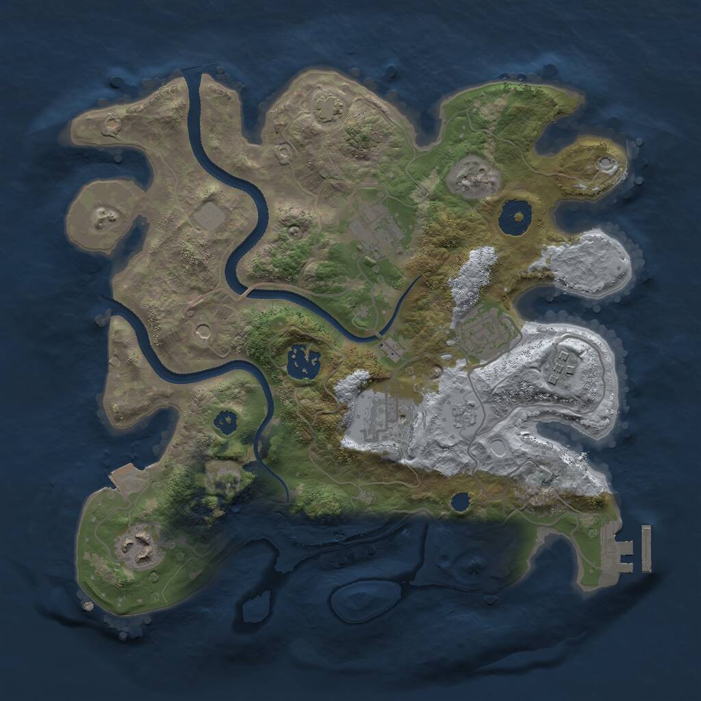 Rust Map: Procedural Map, Size: 3000, Seed: 28671, 11 Monuments