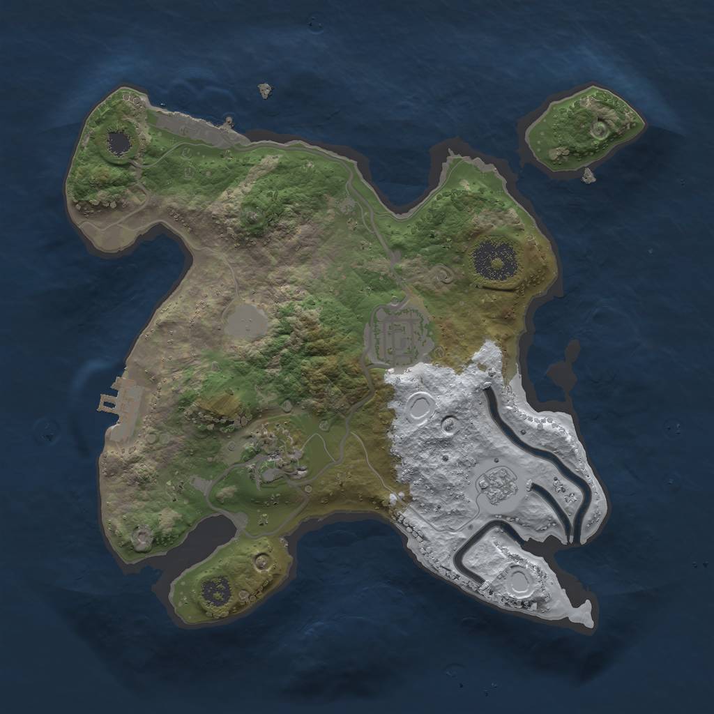 Rust Map: Procedural Map, Size: 2500, Seed: 533242323, 10 Monuments