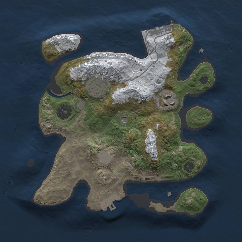 Rust Map: Procedural Map, Size: 2500, Seed: 5332423, 10 Monuments