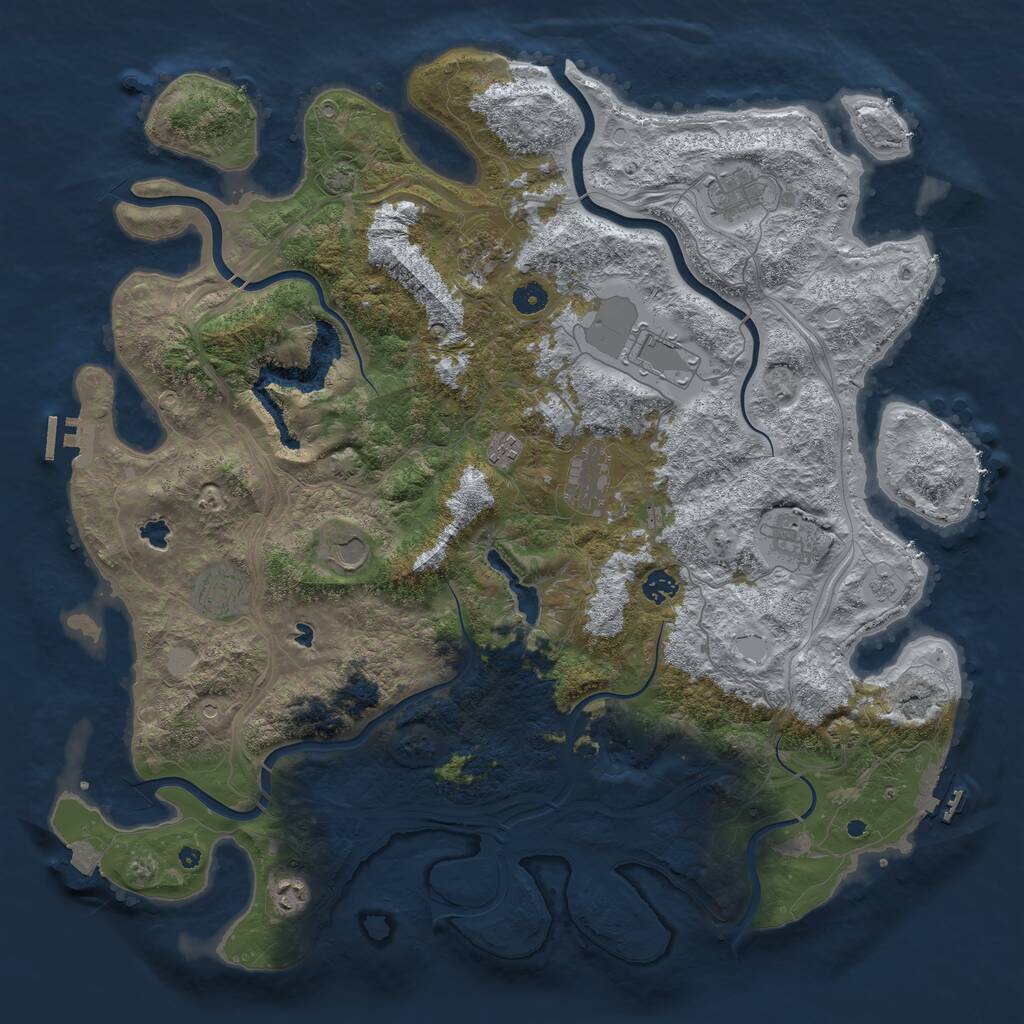 Rust Map: Procedural Map, Size: 4671, Seed: 423100035, 16 Monuments
