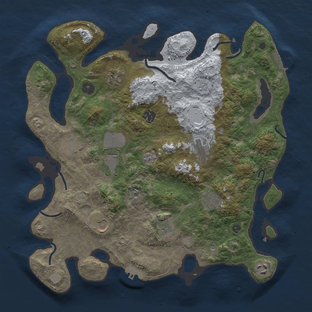 Rust Map: Procedural Map, Size: 3750, Seed: 1149617417, 19 Monuments