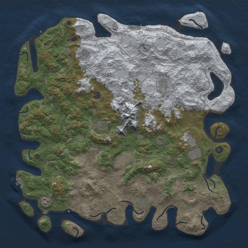 Rust Map: Procedural Map, Size: 5000, Seed: 310110101, 20 Monuments