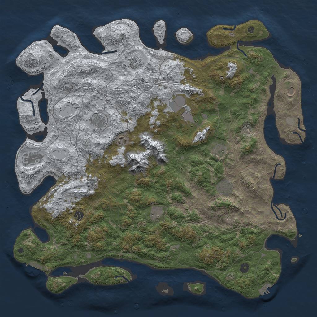 Rust Map: Procedural Map, Size: 5000, Seed: 123106, 20 Monuments