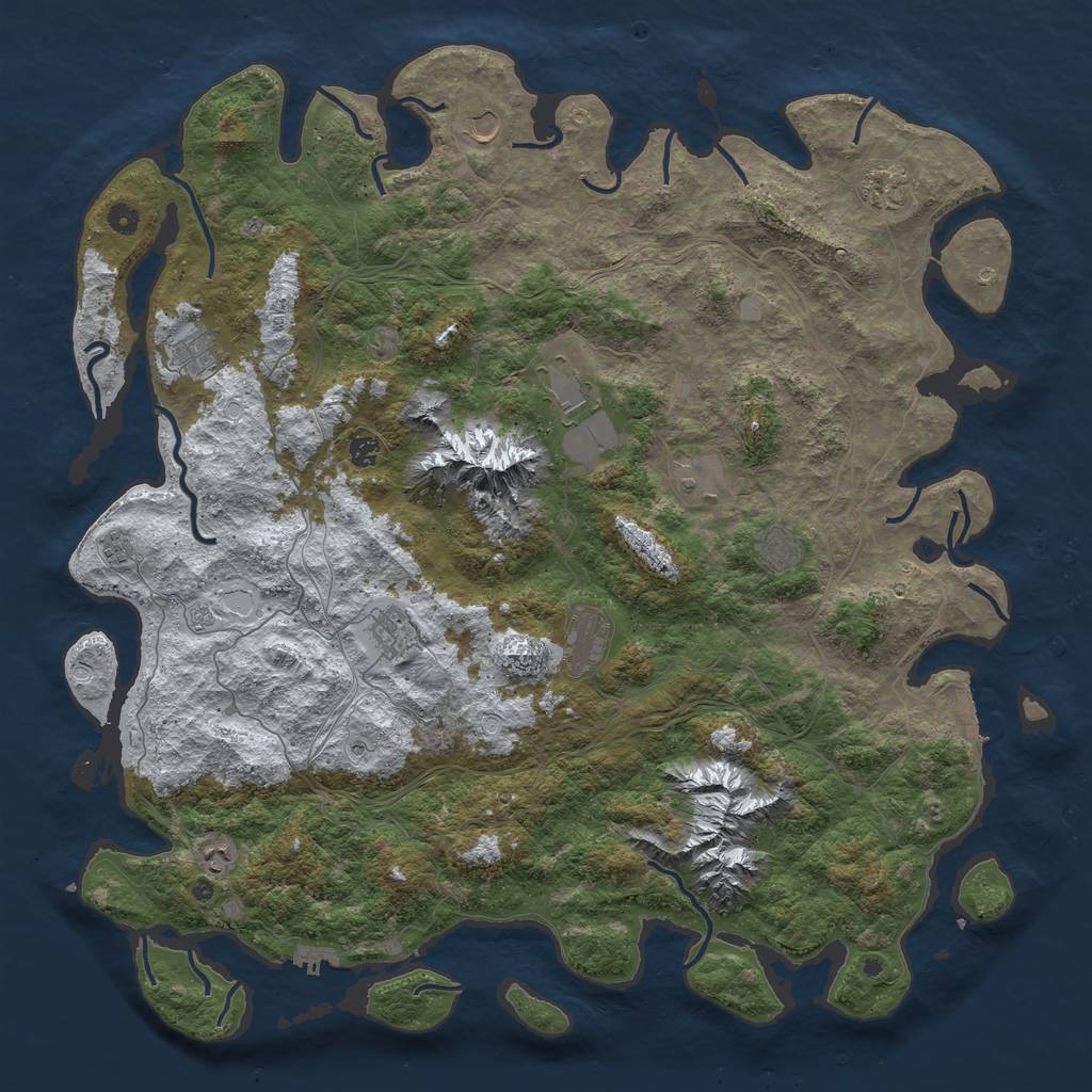 Rust Map: Procedural Map, Size: 5252, Seed: 348982653, 20 Monuments