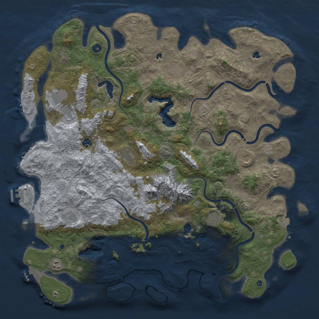Rust Map: Procedural Map, Size: 5252, Seed: 348982653, 16 Monuments