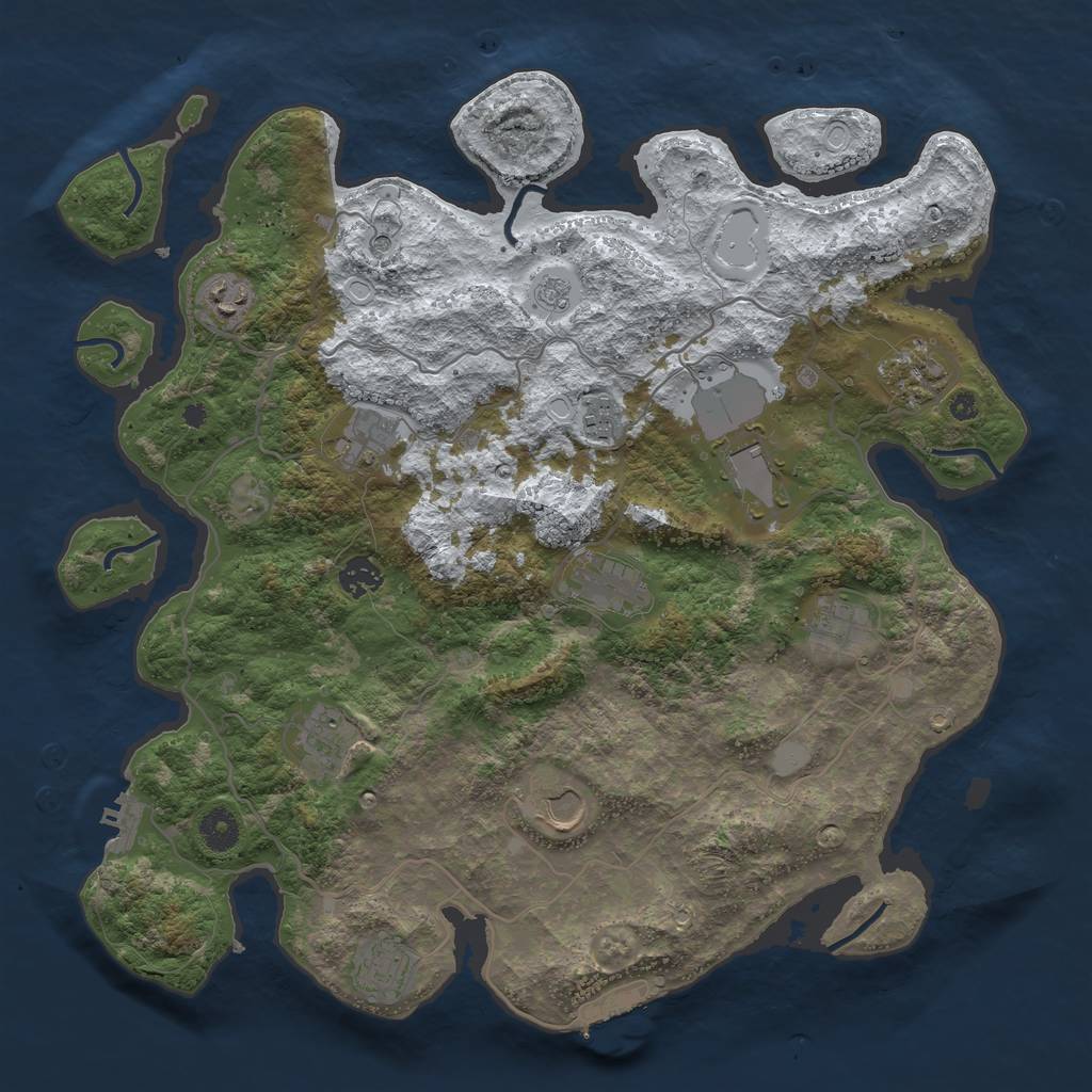 Rust Map: Procedural Map, Size: 4000, Seed: 694775, 20 Monuments