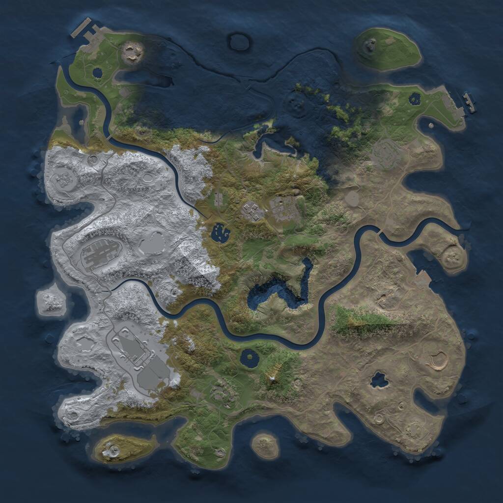 Rust Map: Procedural Map, Size: 4000, Seed: 682160, 15 Monuments