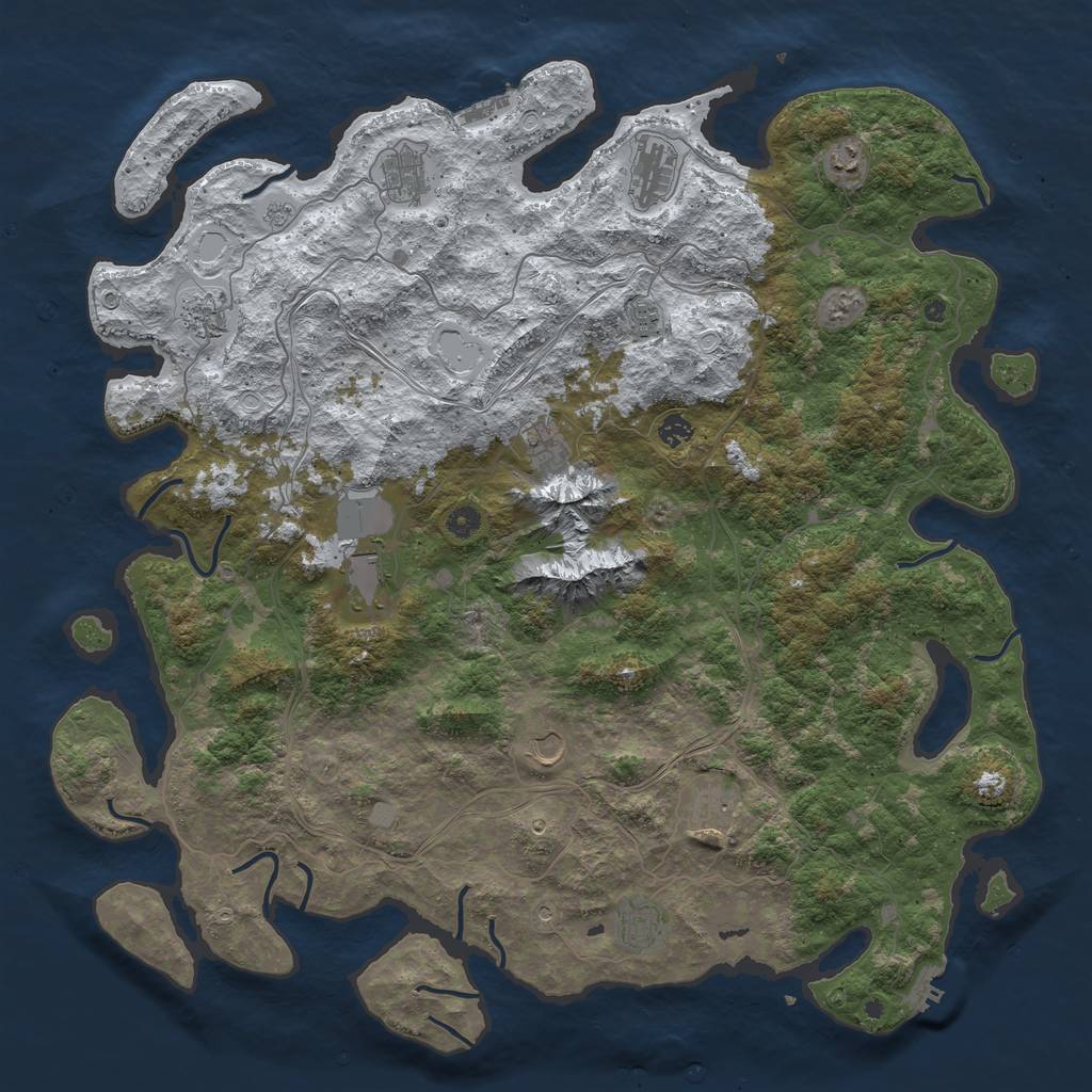Rust Map: Procedural Map, Size: 5000, Seed: 238658, 20 Monuments