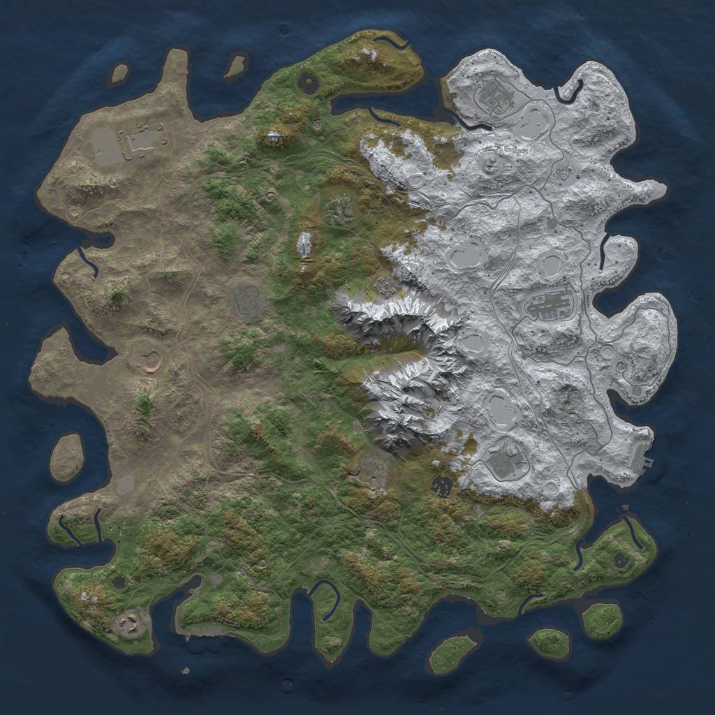 Rust Map: Procedural Map, Size: 5000, Seed: 118276, 20 Monuments