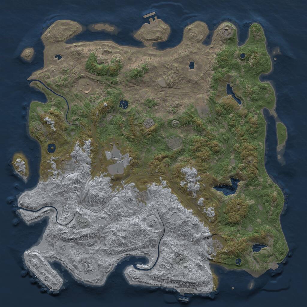 Rust Map: Procedural Map, Size: 4995, Seed: 2147483647, 17 Monuments