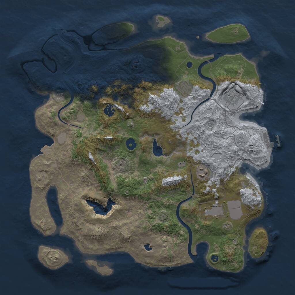 Rust Map: Procedural Map, Size: 4000, Seed: 13450, 11 Monuments