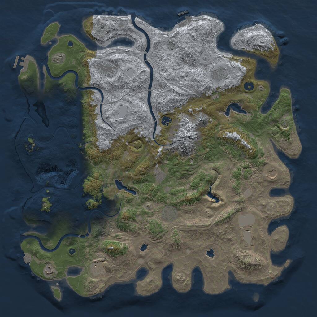 Rust Map: Procedural Map, Size: 5000, Seed: 2780872, 16 Monuments