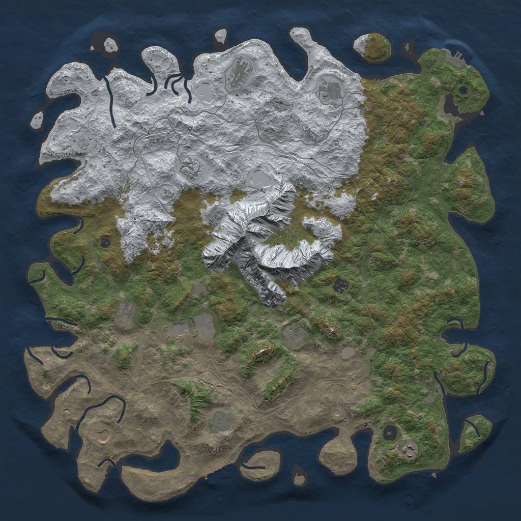 Rust Map: Procedural Map, Size: 5378, Seed: 278808, 20 Monuments