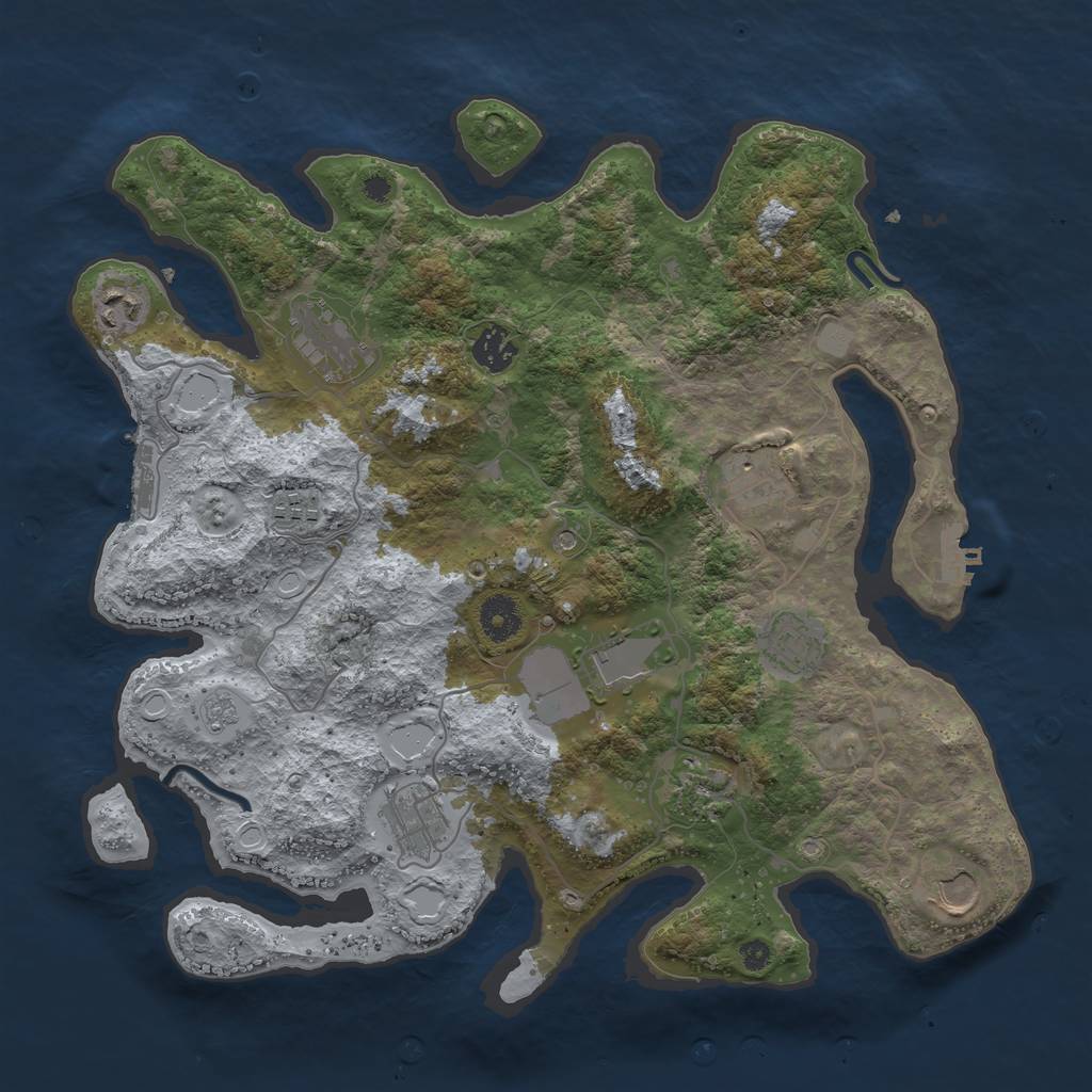 Rust Map: Procedural Map, Size: 3750, Seed: 51692, 19 Monuments
