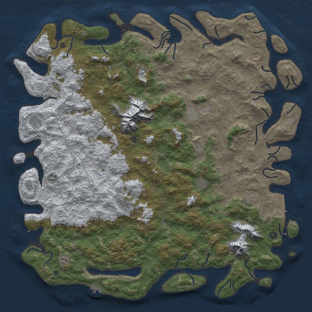 Rust Map: Procedural Map, Size: 6000, Seed: 1000000001, 20 Monuments