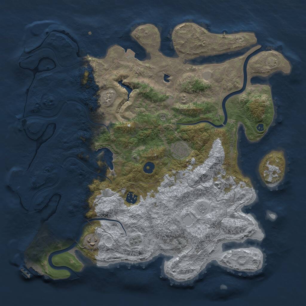 Rust Map: Procedural Map, Size: 4000, Seed: 69182, 10 Monuments