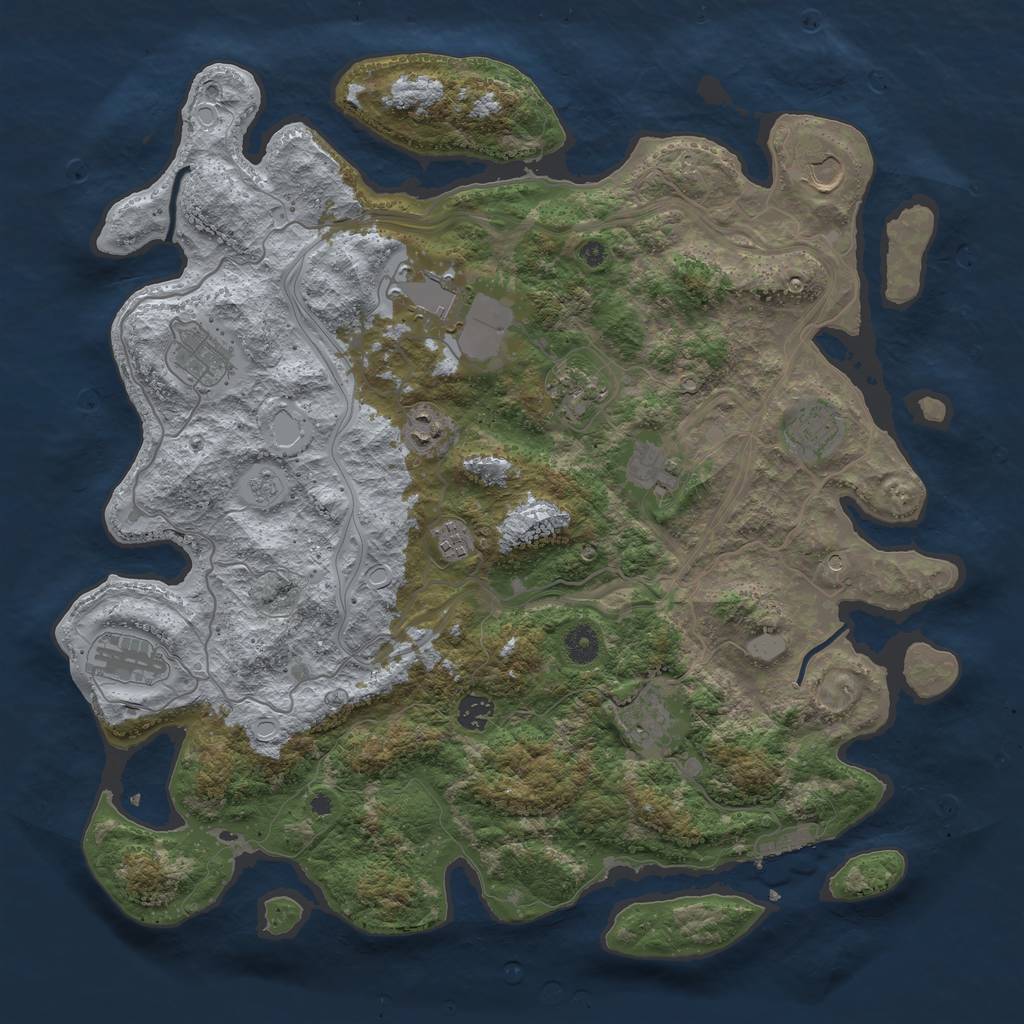Rust Map: Procedural Map, Size: 4250, Seed: 1395310198, 19 Monuments