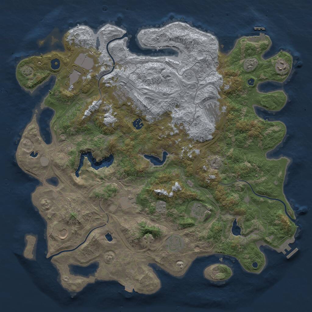 Rust Map: Procedural Map, Size: 4500, Seed: 34635, 16 Monuments