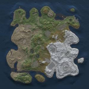 Thumbnail Rust Map: Procedural Map, Size: 3500, Seed: 1330201183, 20 Monuments