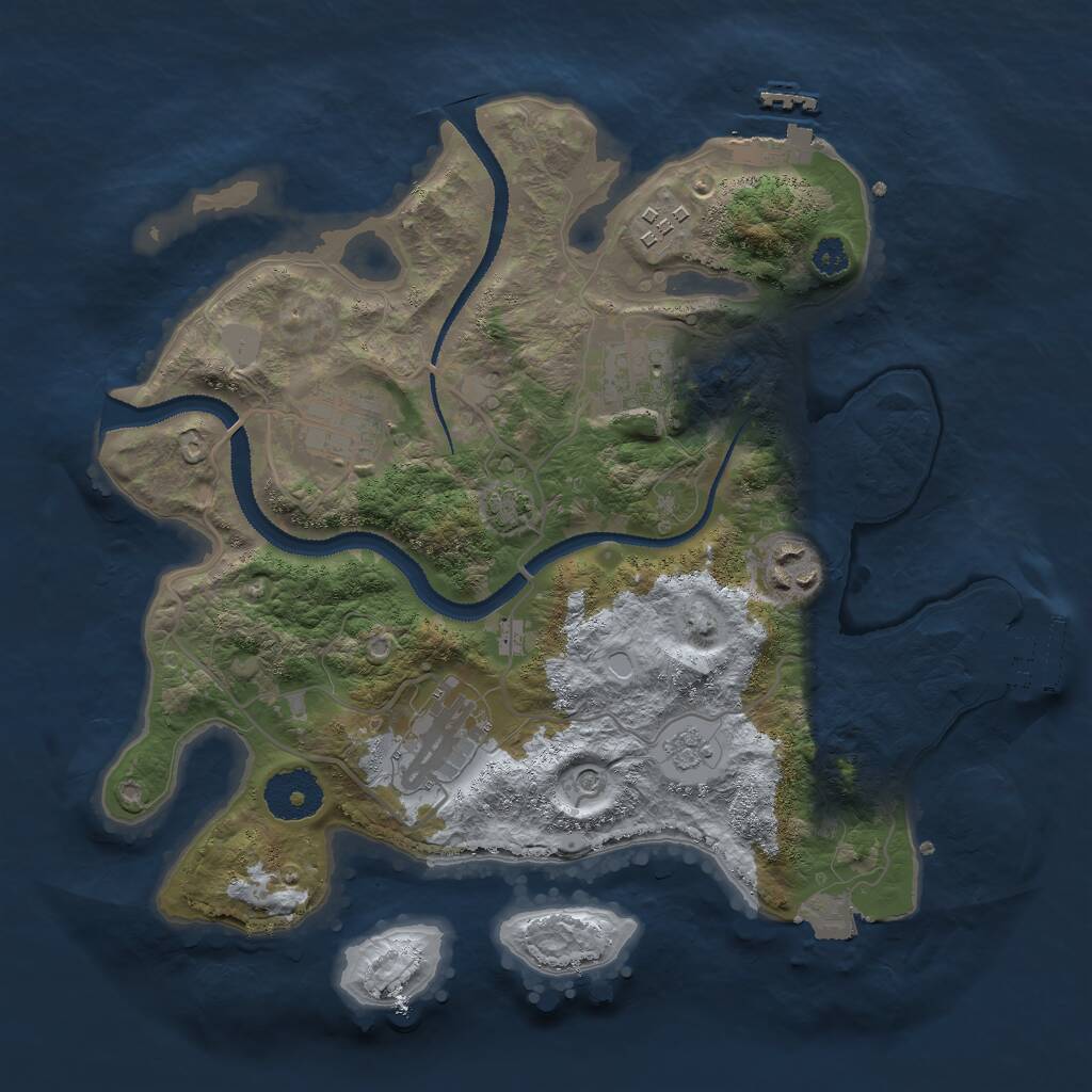 Rust Map: Procedural Map, Size: 3000, Seed: 951545791, 11 Monuments