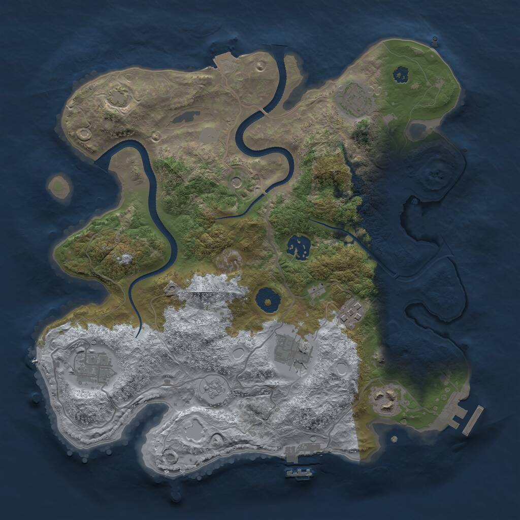 Rust Map: Procedural Map, Size: 3200, Seed: 20220707, 12 Monuments