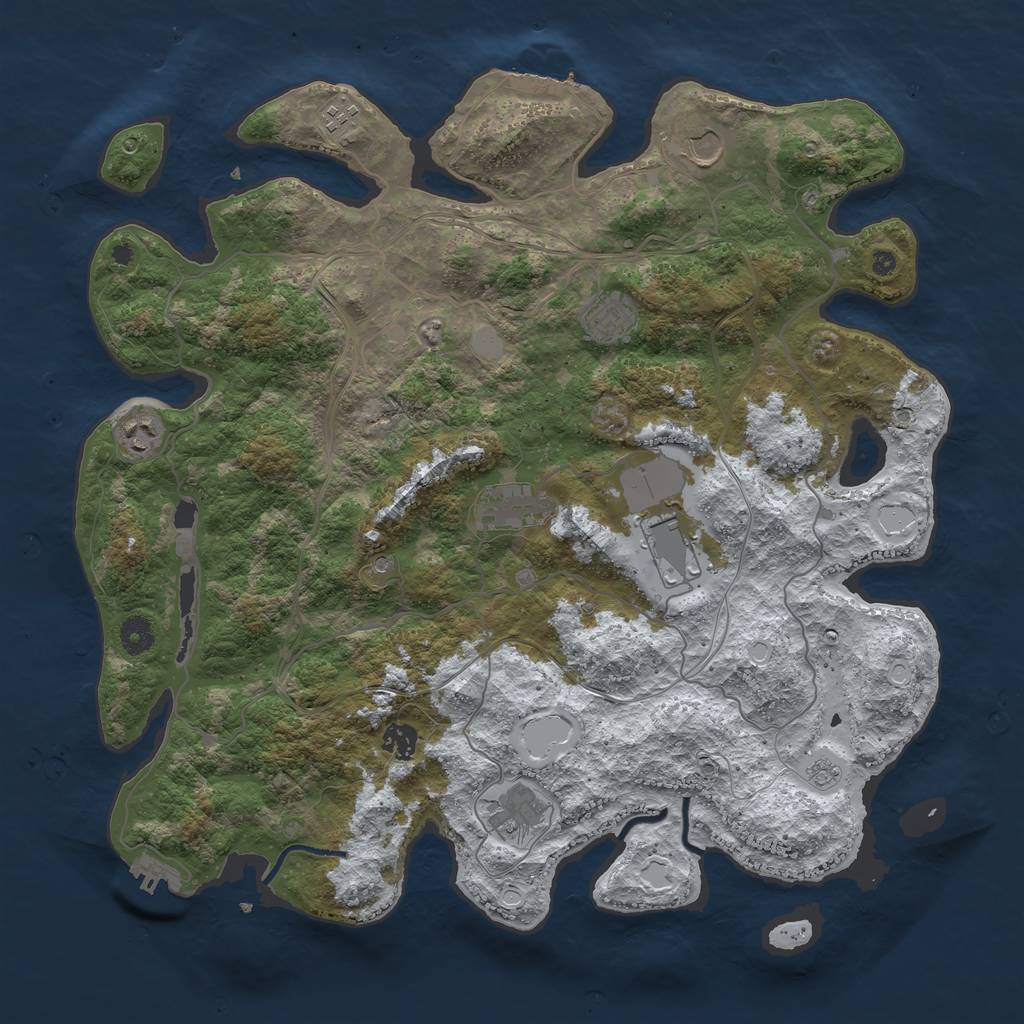 Rust Map: Procedural Map, Size: 4250, Seed: 90915, 17 Monuments