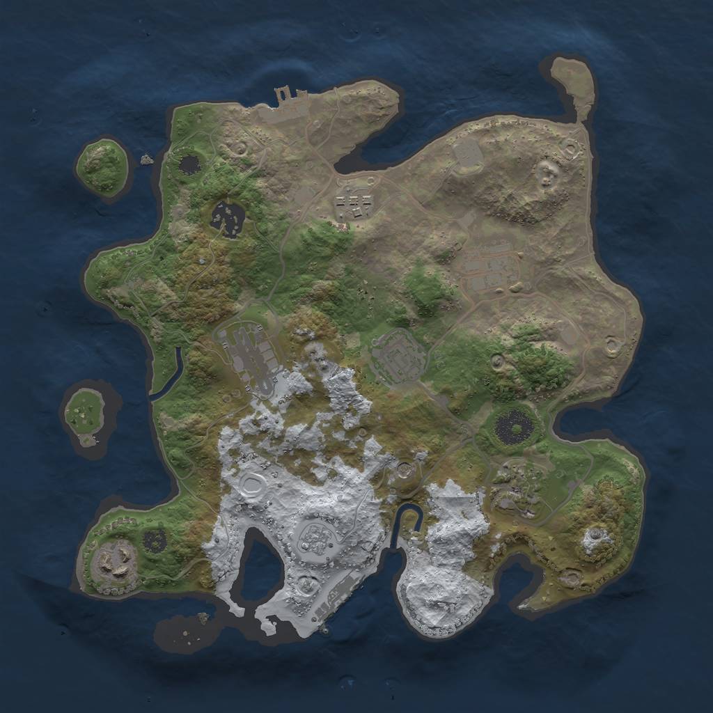 Rust Map: Procedural Map, Size: 3000, Seed: 2444005, 16 Monuments