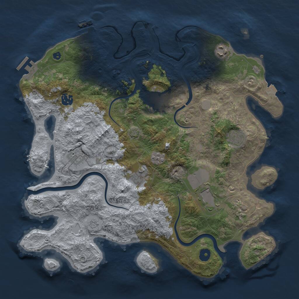 Rust Map: Procedural Map, Size: 3700, Seed: 538592297, 15 Monuments