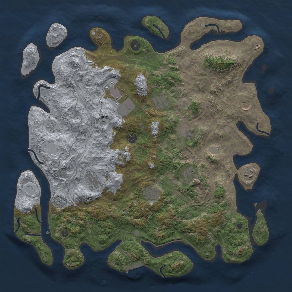 Rust Map: Procedural Map, Size: 4300, Seed: 922556524, 18 Monuments