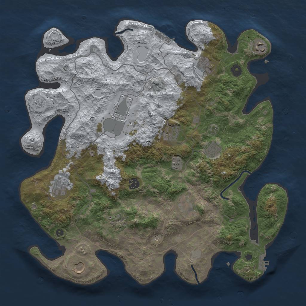 Rust Map: Procedural Map, Size: 4000, Seed: 891363, 20 Monuments
