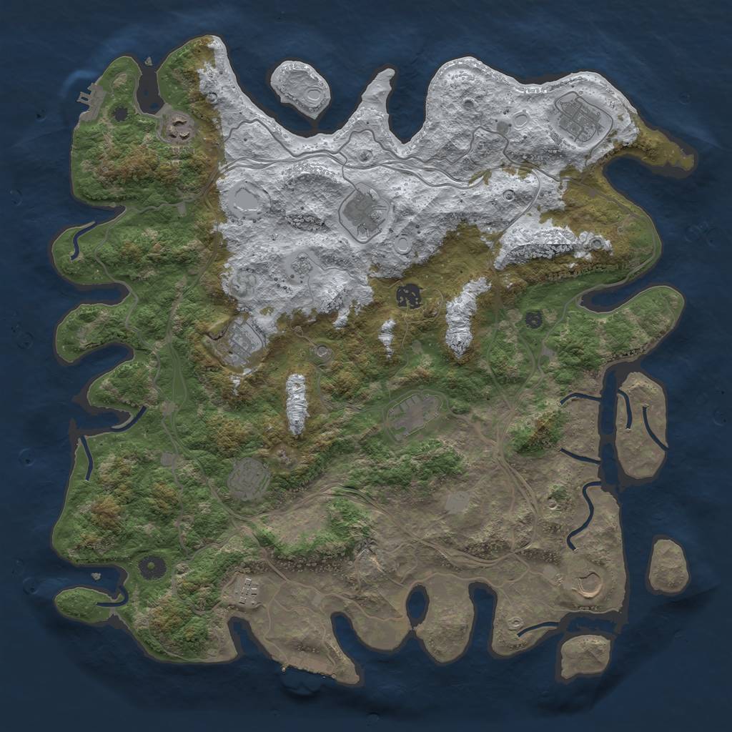 Rust Map: Procedural Map, Size: 4256, Seed: 910000, 18 Monuments