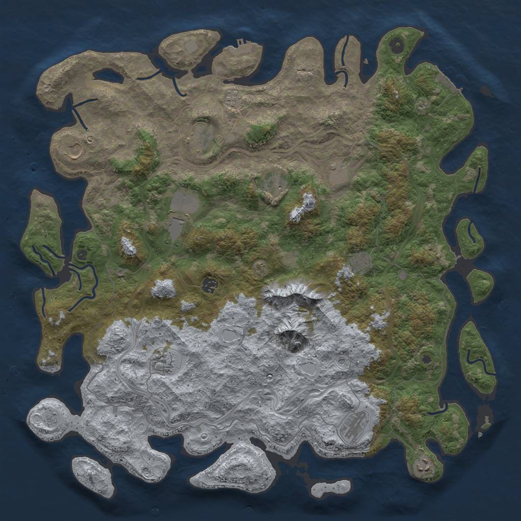 Rust Map: Procedural Map, Size: 5000, Seed: 1002862673, 20 Monuments