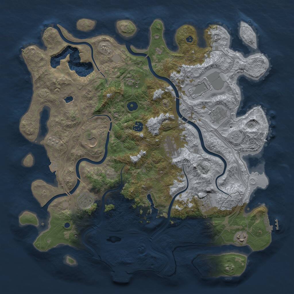 Rust Map: Procedural Map, Size: 4350, Seed: 93, 16 Monuments