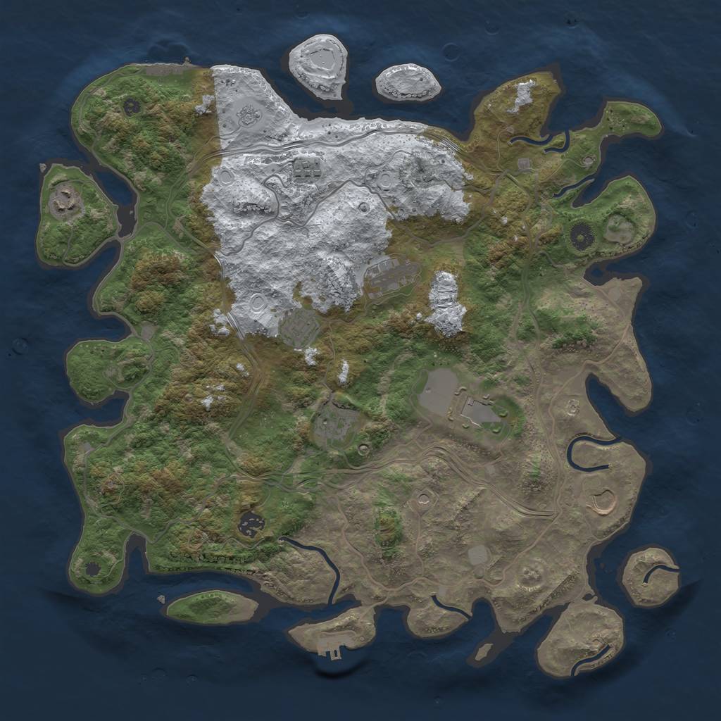 Rust Map: Procedural Map, Size: 4250, Seed: 1938399083, 17 Monuments