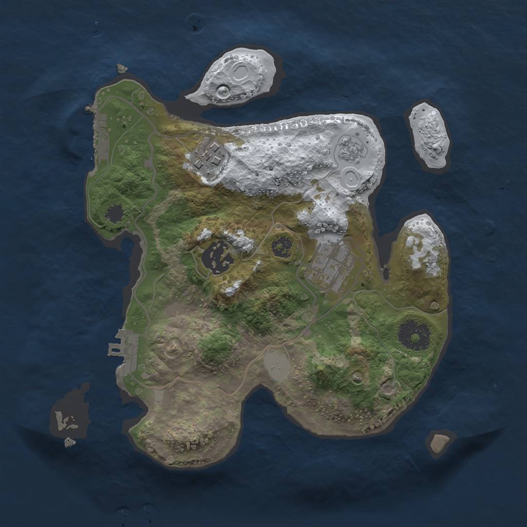 Rust Map: Procedural Map, Size: 2500, Seed: 8502, 11 Monuments