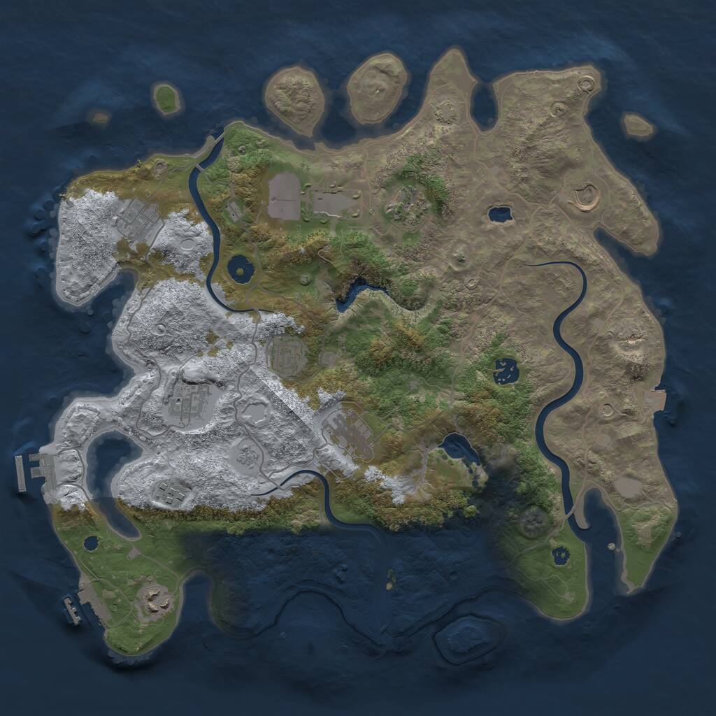Rust Map: Procedural Map, Size: 4000, Seed: 1306065540, 16 Monuments