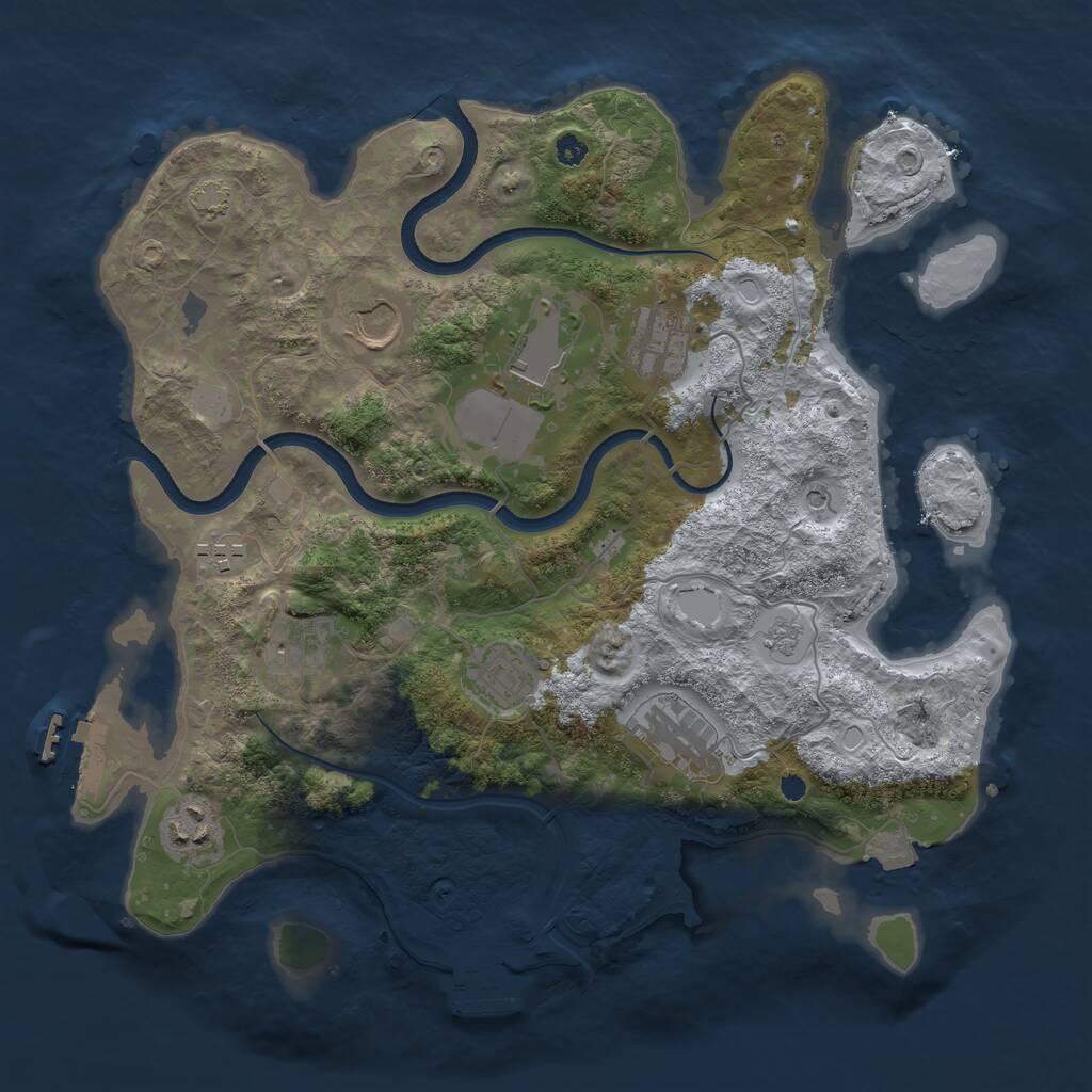 Rust Map: Procedural Map, Size: 3500, Seed: 1905039985, 14 Monuments