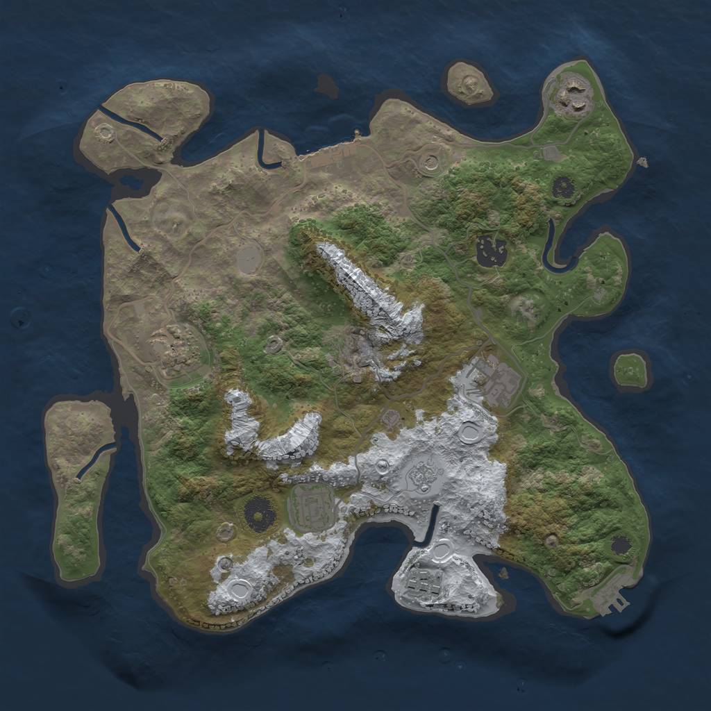 Rust Map: Procedural Map, Size: 3250, Seed: 1292435, 15 Monuments